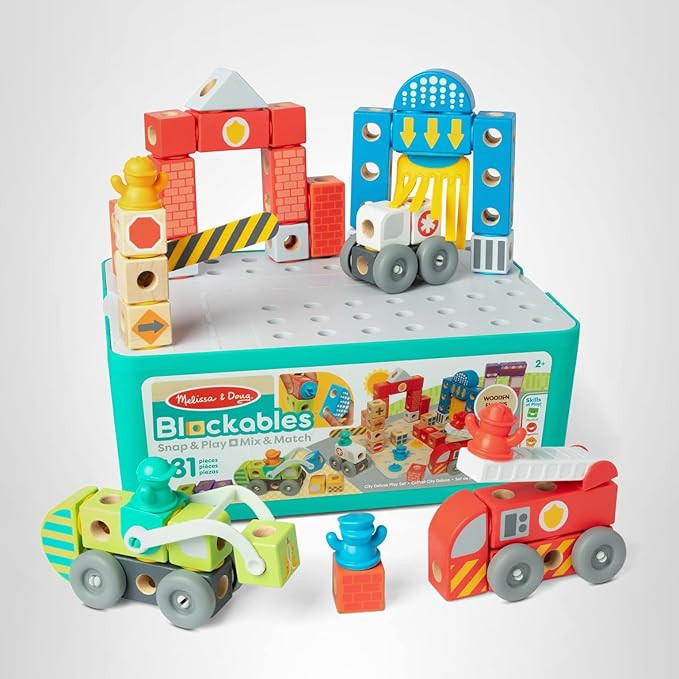 Melissa & Doug Blockables™ Deluxe City Snap and Play Amazon Exclusive, Mix and Match Connectabl... | Amazon (US)