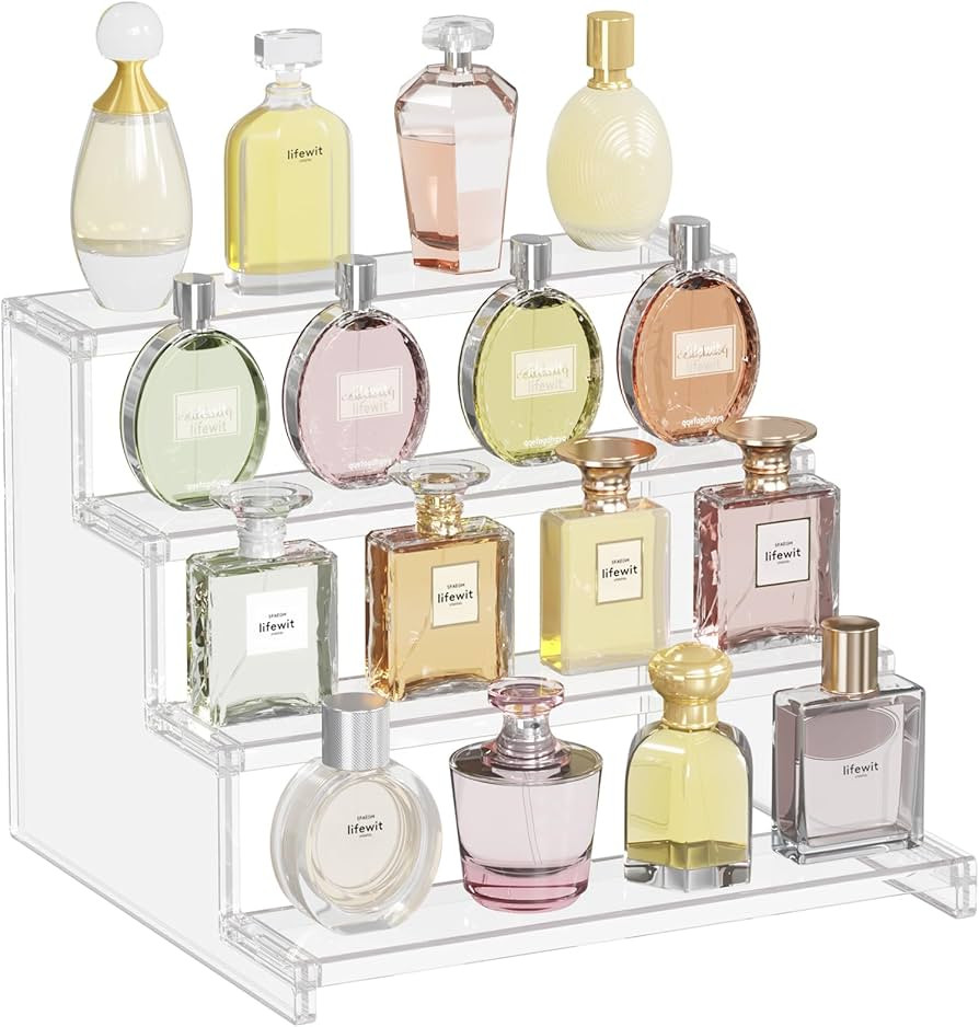 Lifewit 12 Inch Perfume Stand Organizer for Women, 4 Tier Plastic Display Riser, Tool-Free Assemb... | Amazon (US)