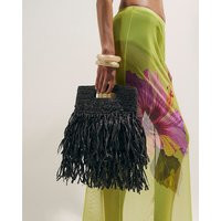 River Island Womens Brown Raffia Fringed Clutch Bag | River Island UK & IE