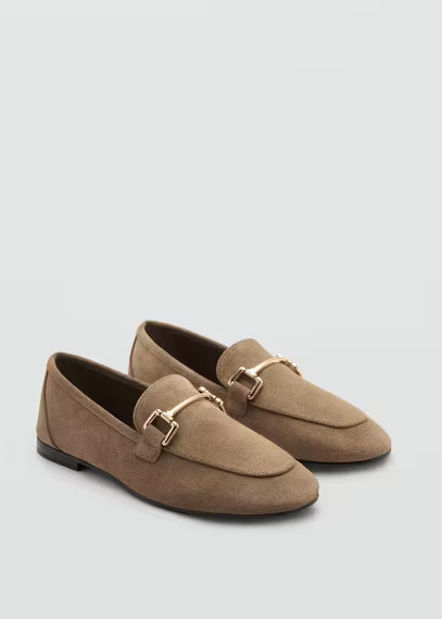 MANGO - Suede leather loafers light/pastel brown - 9½ - Women | MANGO (US)