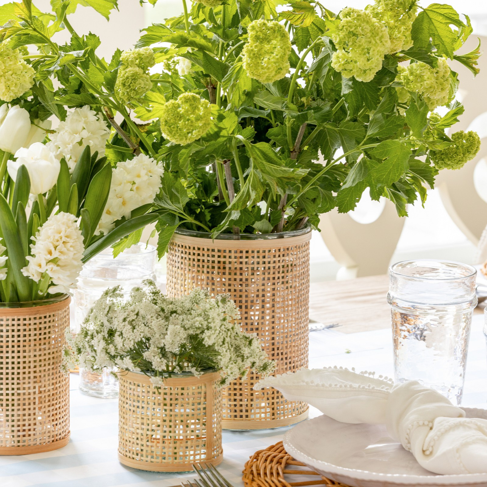 Rattan Cachepot Candle Holders - Set of 3 | Brooke and Lou