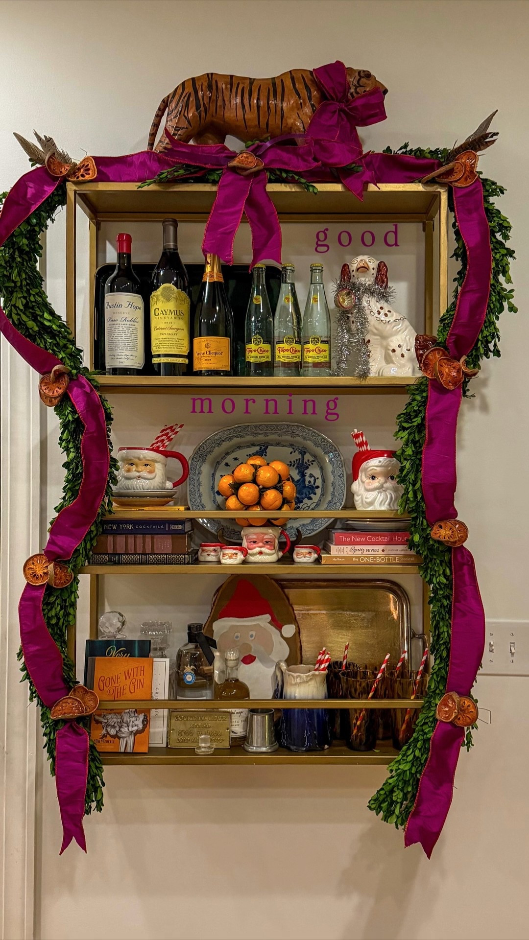 Christmas shelf styling 