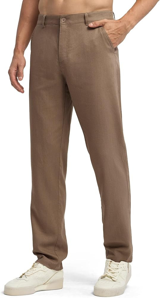 Willit Men's Linen Pants Casual Linen Dress Pants Beach Summer Lightweight Trousers 28" 30" 32" | Amazon (US)