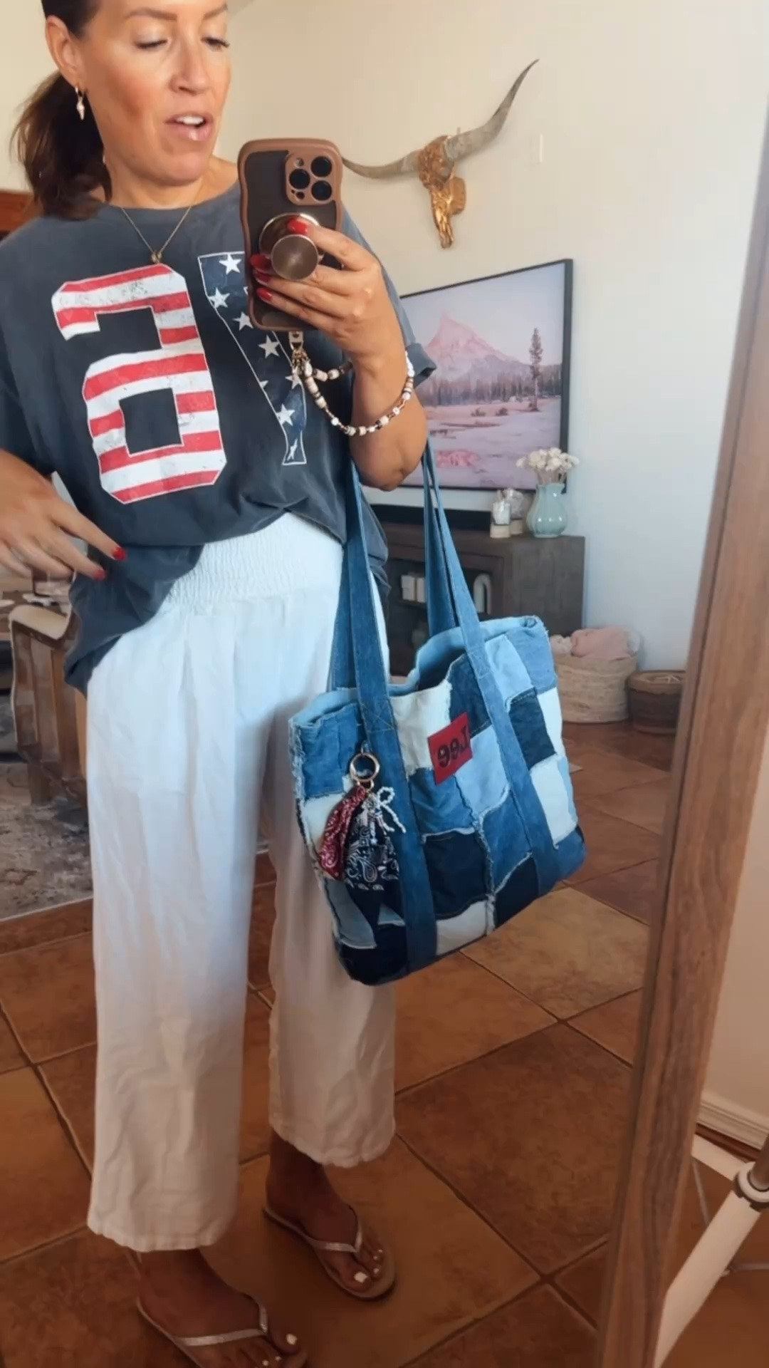 Memorial Day outfit idea! Don’t sleep on this Walmart tee! I sized up to a ￼large for a free people look!
S in pants (longer length linked since mine are old)

#LTKootd #LTKgrwm #LTKOver40