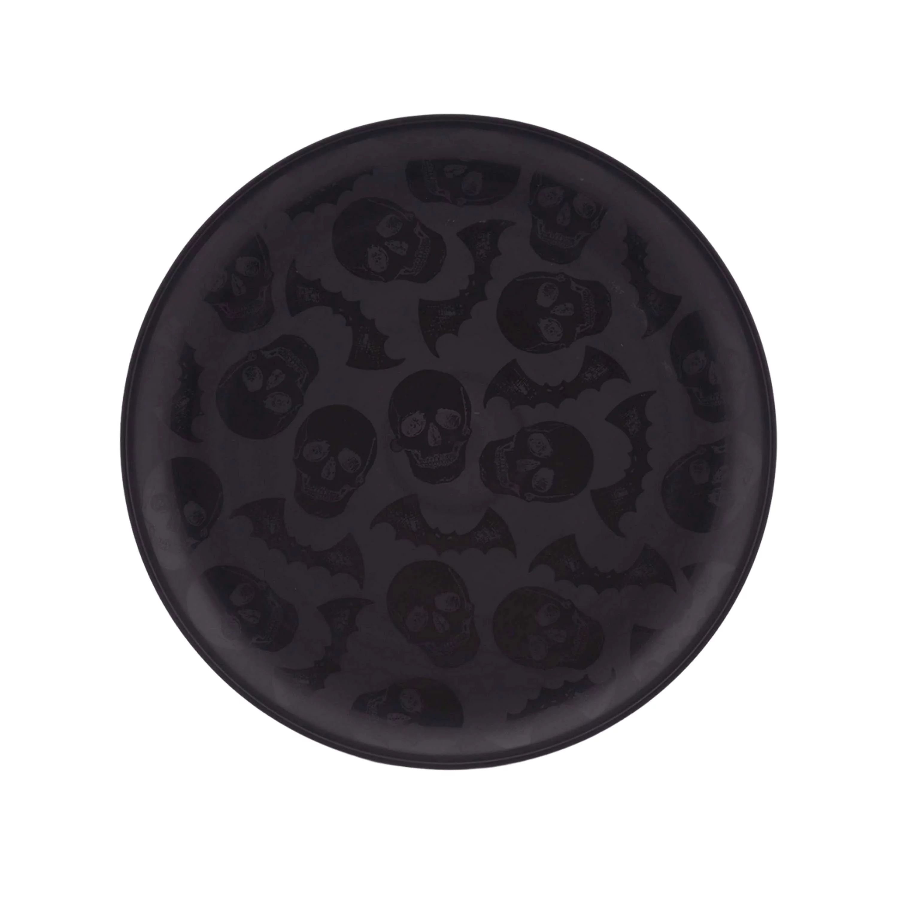 Mainstays - Black Round Plastic Plate, Etched, 10.5-inch | Walmart (US)