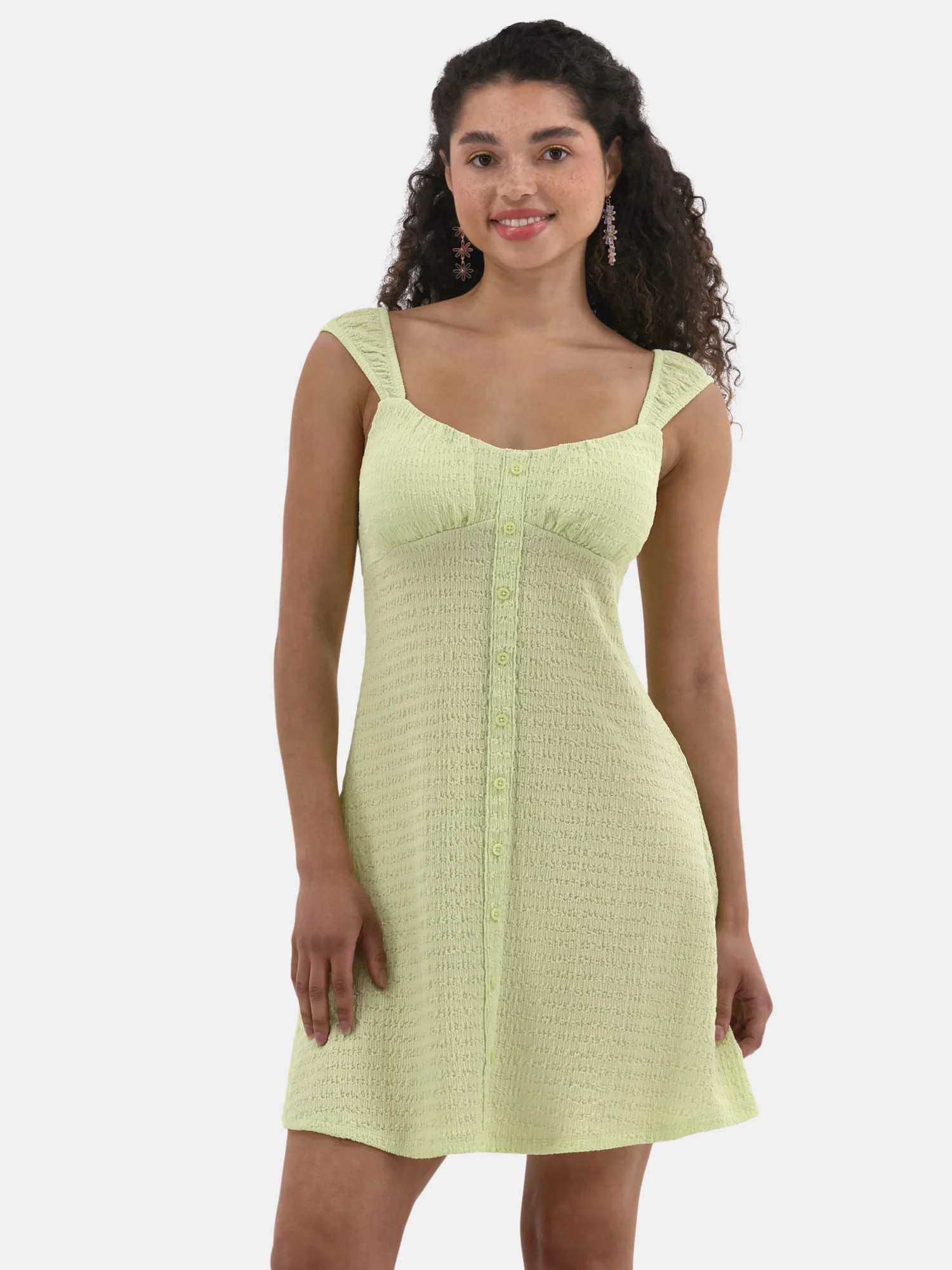 No Boundaries Textured Mini Dress, Women's | Walmart (US)