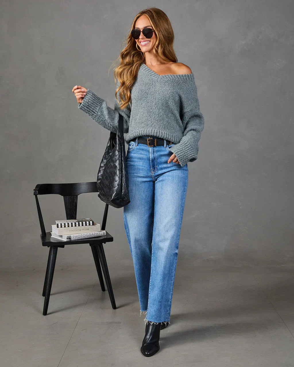 Late Arrival Knit V Neck Sweater | VICI