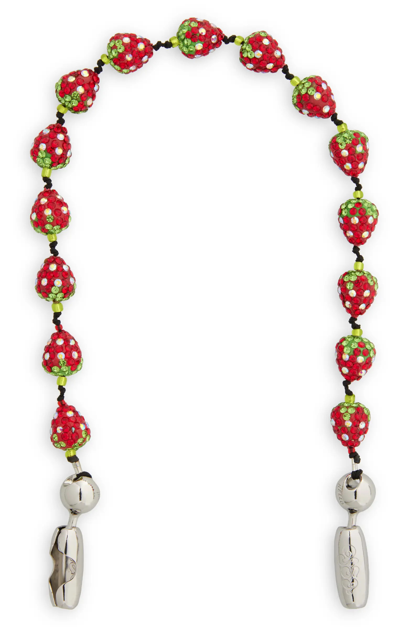 ossa Strawberry Crystal Pavé Beaded Wrist Strap for iPhone Case | Nordstrom | Nordstrom