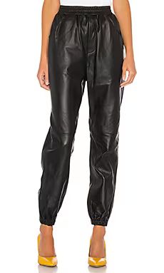 L'Academie Tracey Leather Joggers in Black from Revolve.com | Revolve Clothing (Global)