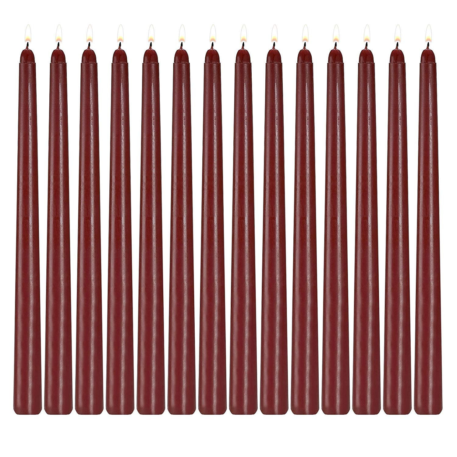 14 Pack Dark Red Taper Candles 12 Inch Tall 3/4 Inch Thick Burn 10 Hours (Burgundy) | Amazon (US)