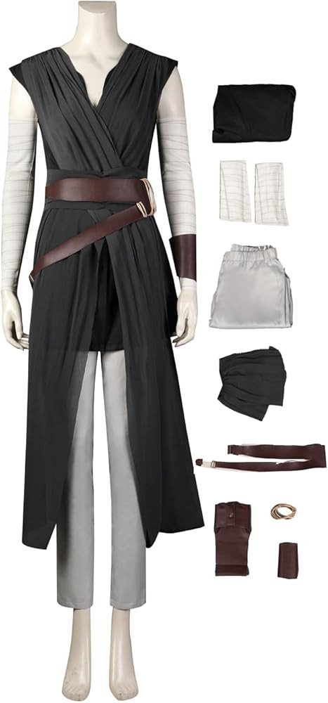 Adult Rey Suit Last Jedi Halloween Cosplay Costume Rey Skywalker Outfit Battle Uniform Full Set with | Amazon (US)