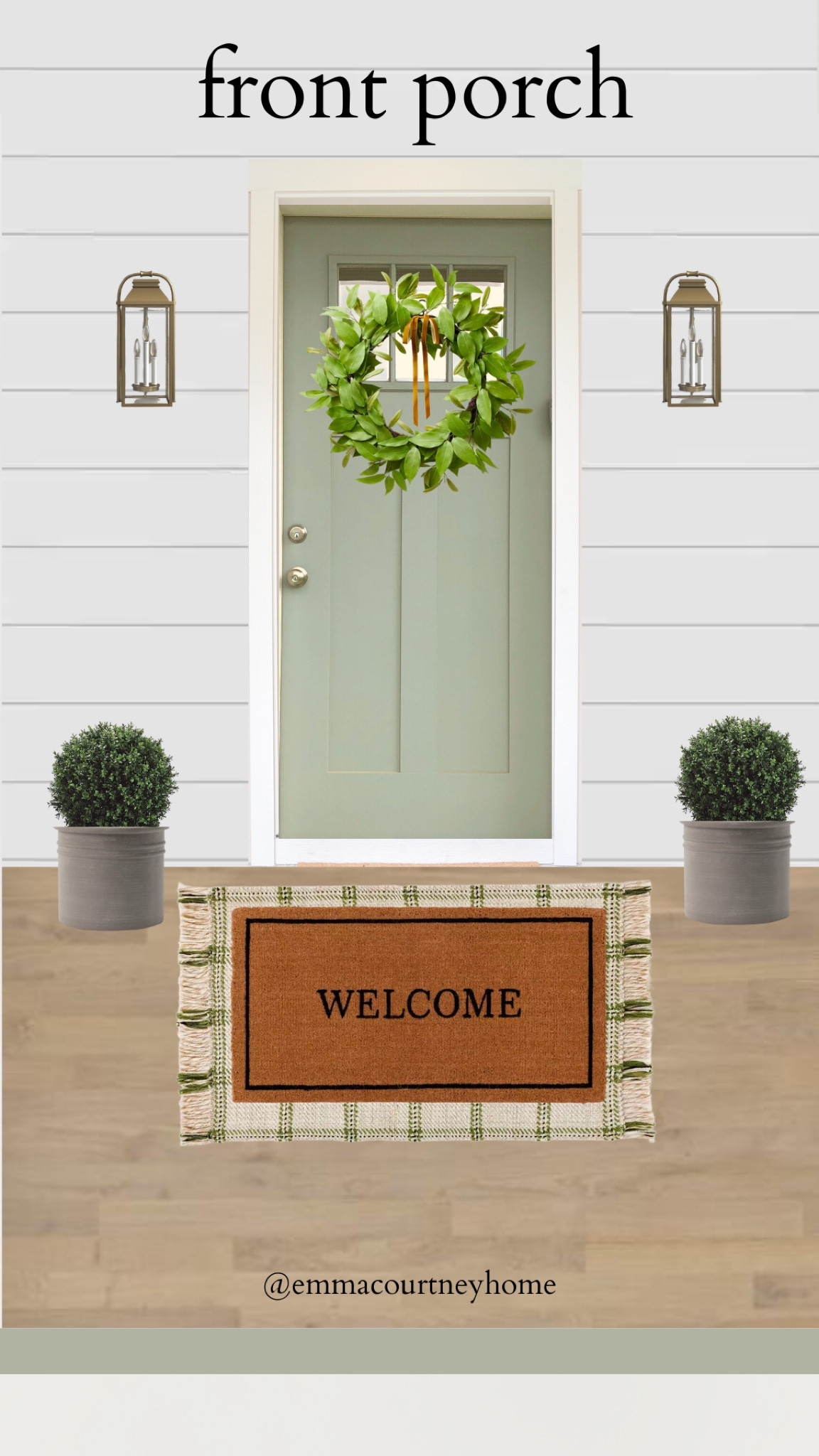 Front porch front door ideas with the near target studio McGee wreath, and welcome mats, and gorgeous planters and lantern sconces 

#LTKFind #LTKSeasonal #LTKhome