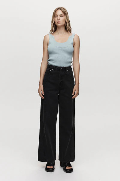WIDE LEG JEAN - WASHED BLACK | Marle 
