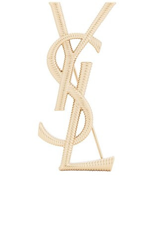 Saint Laurent YSL Broche in Metallic Gold | FWRD 