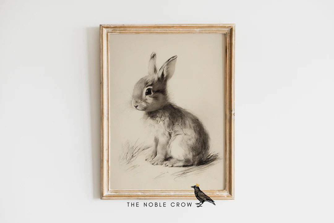 Woodland Baby Hare | Rabbit Animal Print, Nursery Decor, PRINTABLE Art, Nursery Wall Art, Forest ... | Etsy (US)