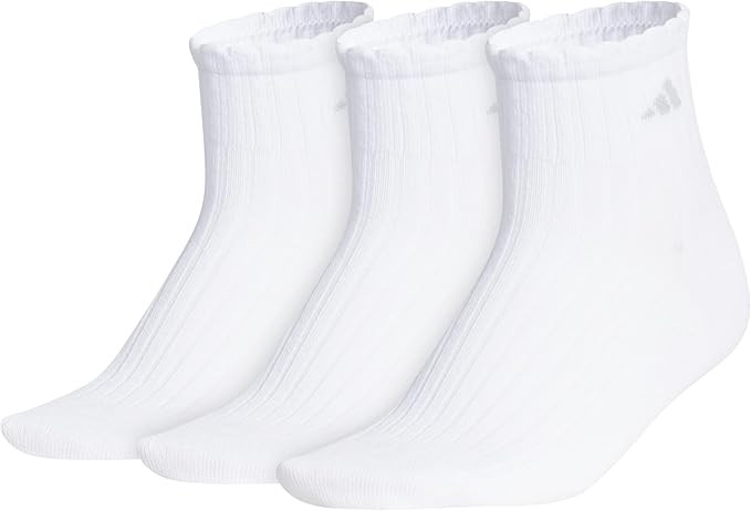 adidas womens Women's Sport Fashion 3-pack Quarter Ruffle Ankle Sock for Women Low Cut | Amazon (US)