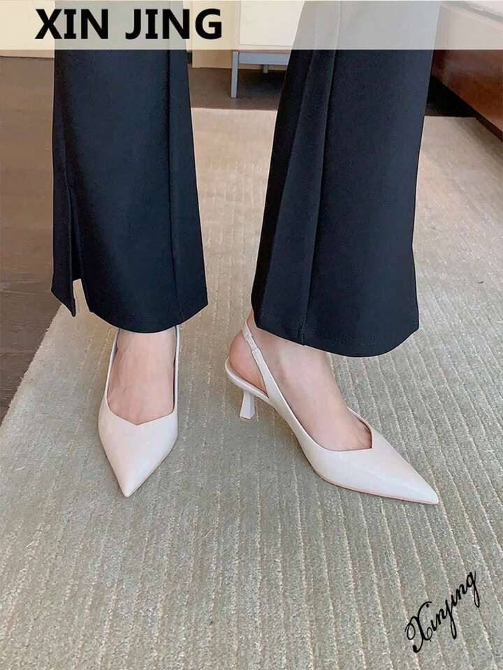Fashionable Versatile High Heel Pumps For Women, Backless Casual Commuting & Wedding Formal Shoes | SHEIN