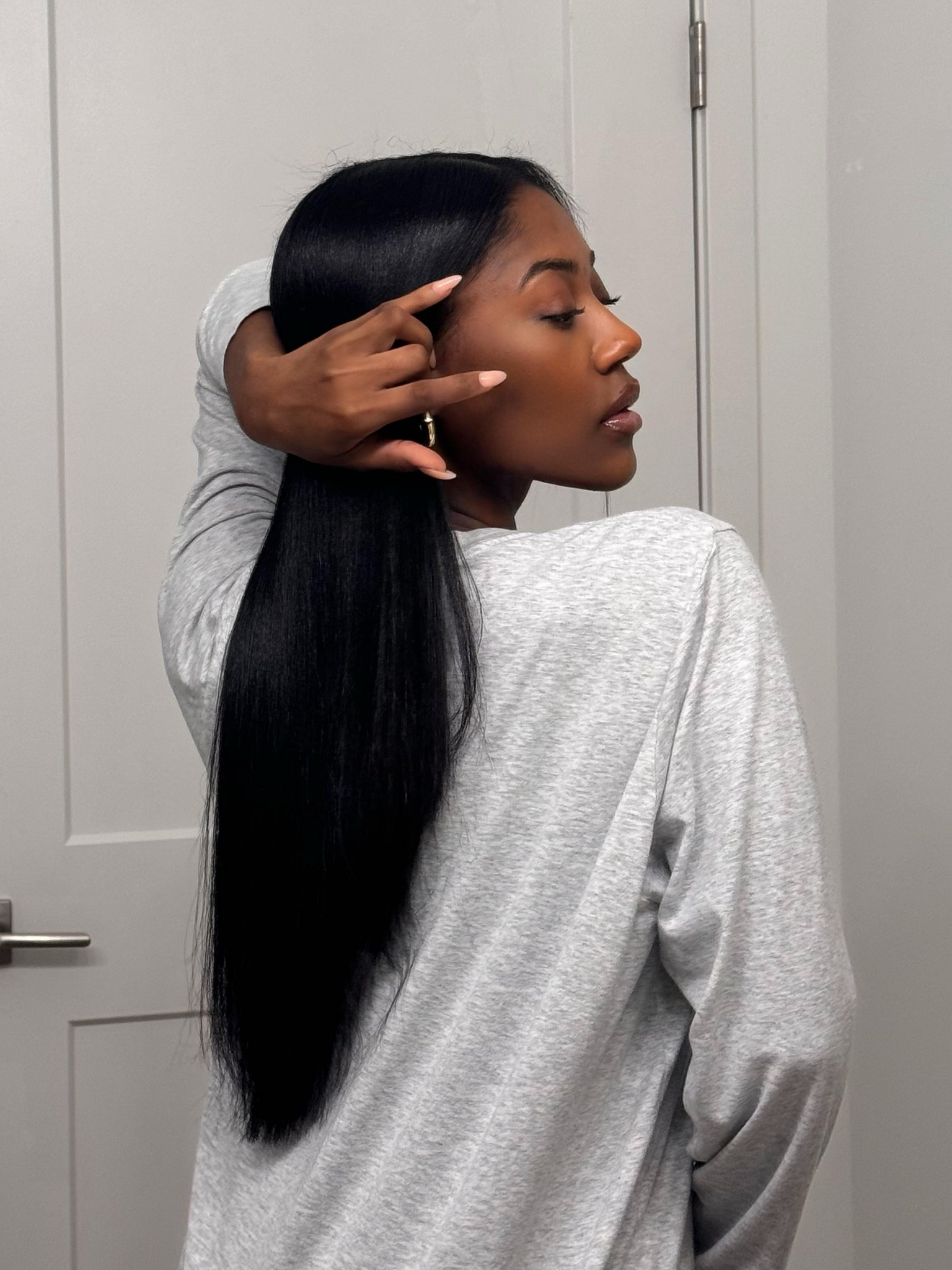 Full routine uploaded on my YouTube now! #naturalhair #silkpress #silkpressroutine #hairgrowth #lengthretention 