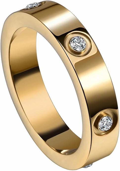 Love Friendship Ring 18K Gold White Gold Rose Silver Plated Cubic Zirconia Titanium Steel Stainle... | Amazon (US)