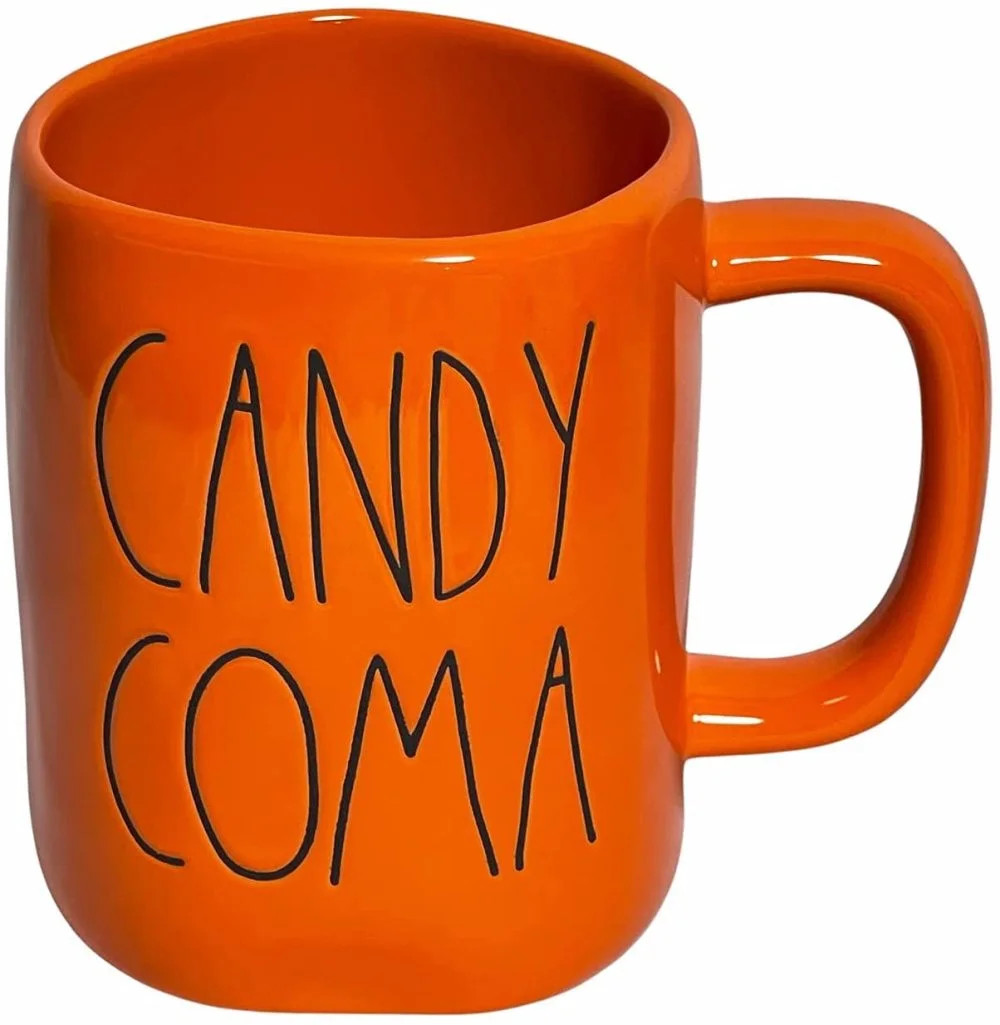 Rae Dunn CANDY COMA Mug - Halloween Coffee cup - ORANGE - Ceramic - 16 oz - Walmart.com | Walmart (US)