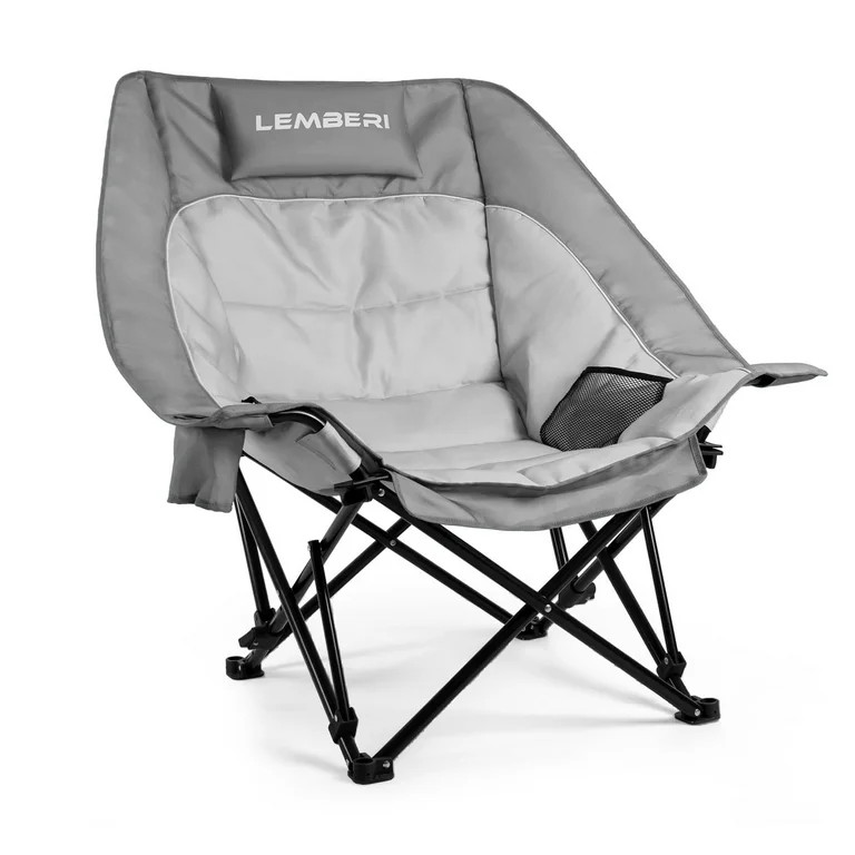 BOSSIN Oversized Camping Chair ,Portable Chair,with Side Cup Holder,Side Pocket and Cooler Bag | Walmart (US)