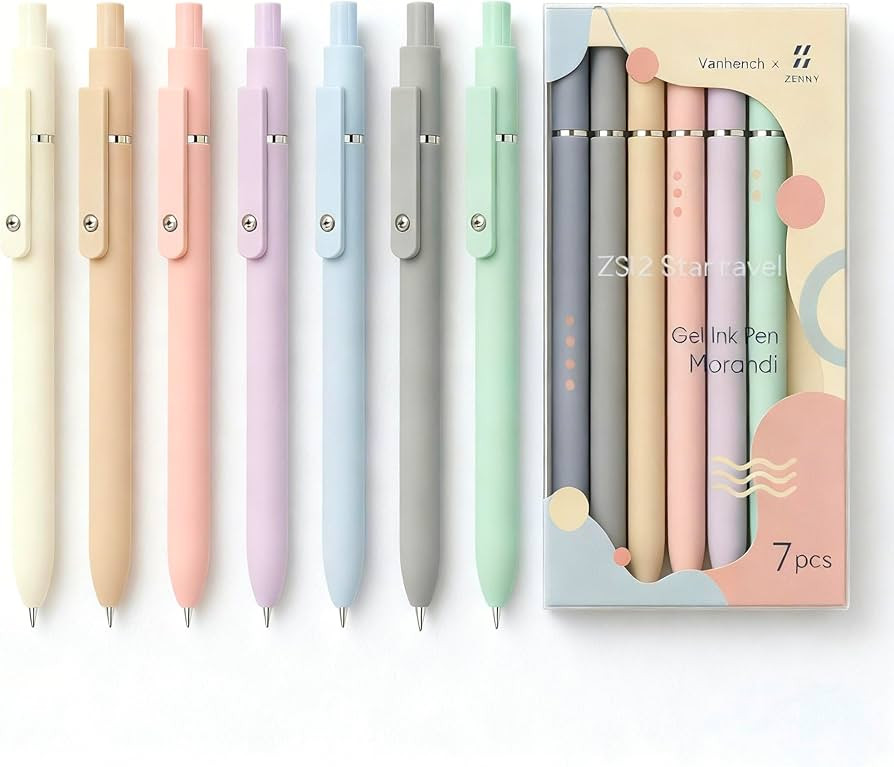 Vanhench 7Pcs 0.5mm Black Ink Gel Pens Fine Point Smooth Writing Quick Dry Pen for Journaling Not... | Amazon (US)