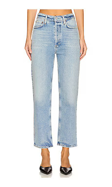 AGOLDE 90's Pinch Waist Crop Jeans in Ripple from Revolve.com | Revolve Clothing (Global)
