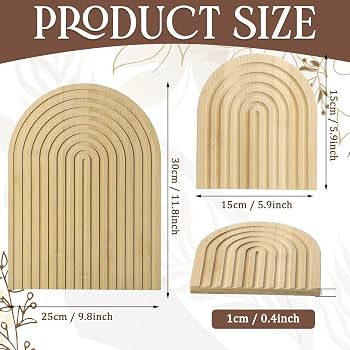 2 Pcs Decorative Wood Cutting Board Wooden Board Rainbow Shaped Wood Serving Board Boho Cutting B... | Amazon (US)