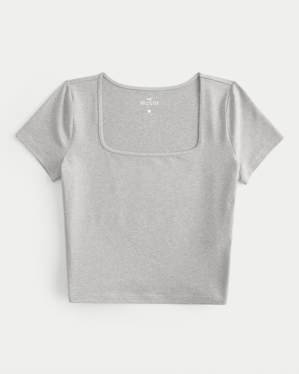 Women's Soft Stretch Seamless Fabric Square Neck Baby Tee | Women's Tops | HollisterCo.com | Hollister (US)