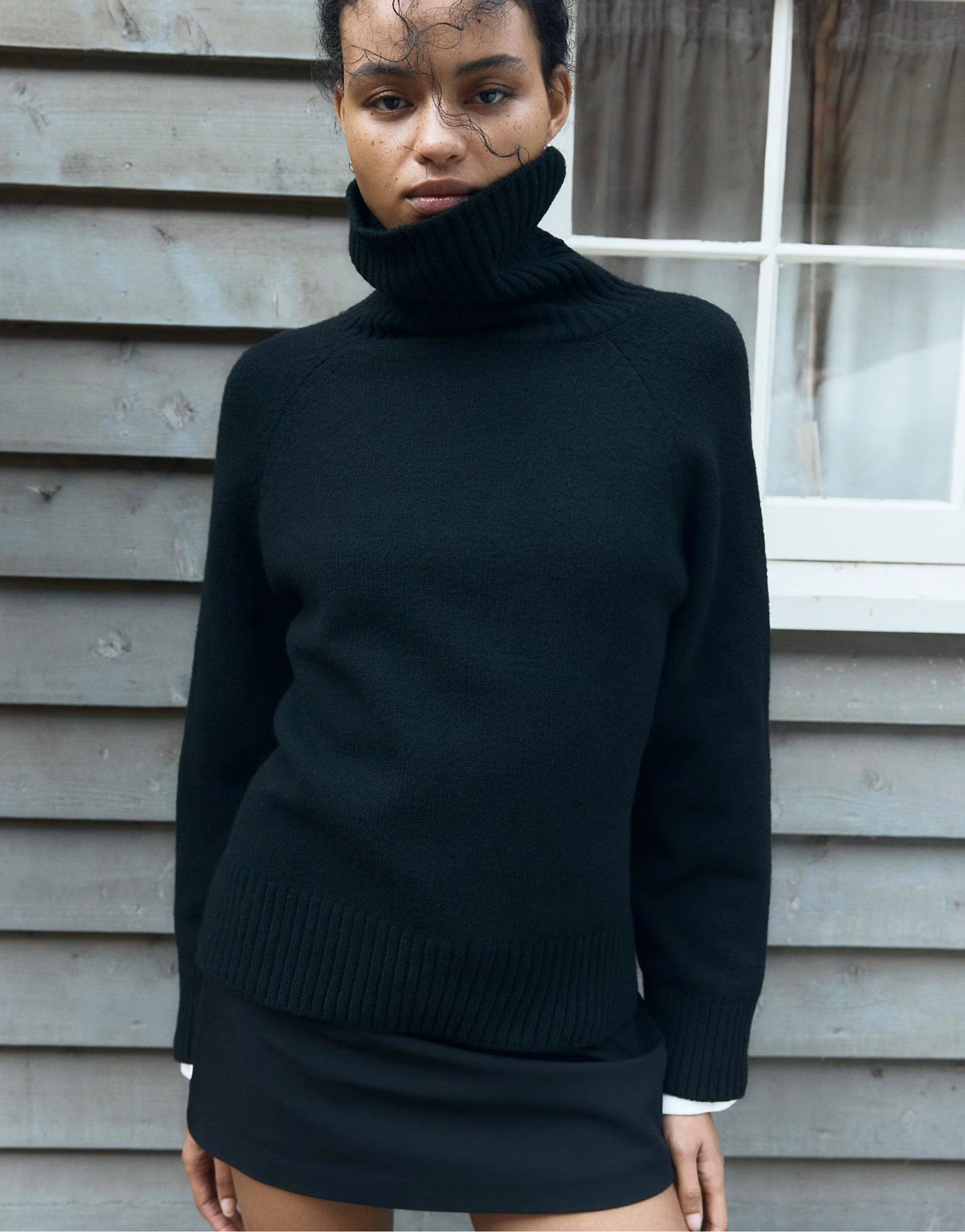 Stradivarius Regular fit high neck sweater in black | ASOS (Global)