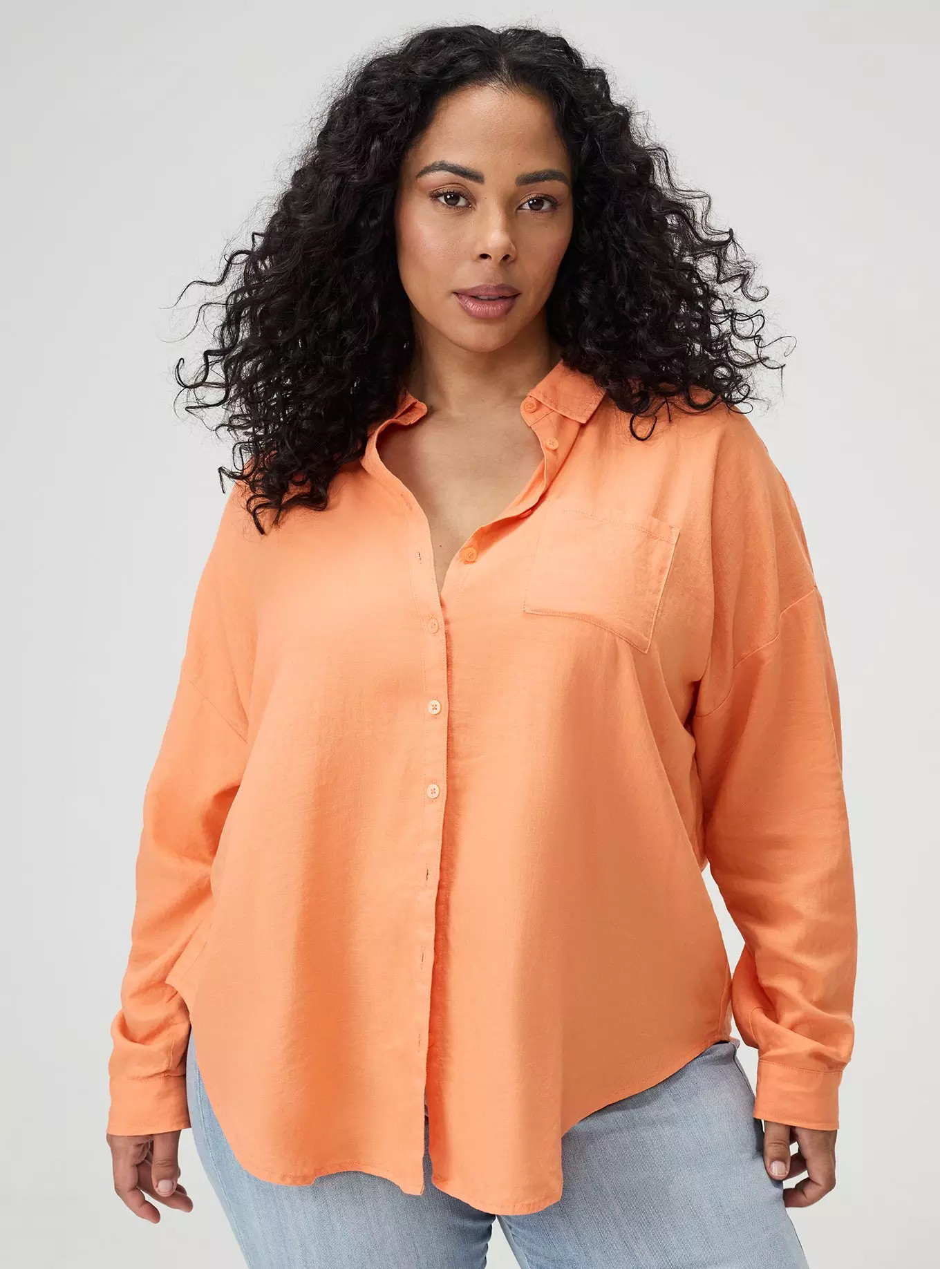 Relaxed Linen-Blend Shirt | Torrid (US & Canada)