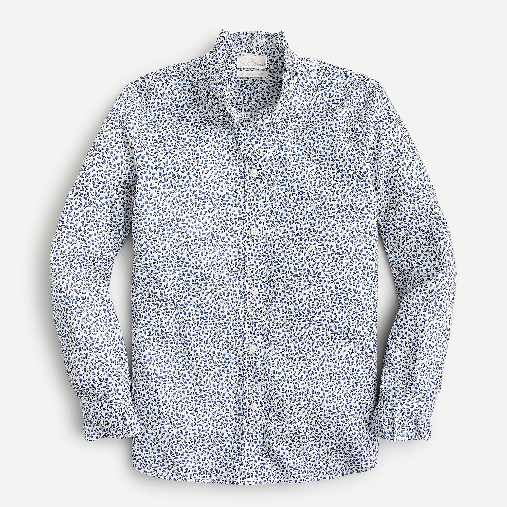 Classic-fit ruffleneck shirt in Liberty ® Ed floral | J.Crew US