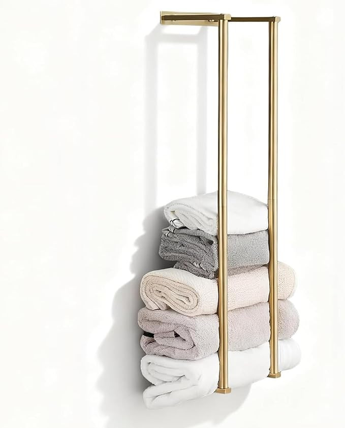 Towel Racks for Bathroom, NEWRAIN Stainless Steel Rolled Towel Storage Wall Mounted Bath Towel Ho... | Amazon (US)
