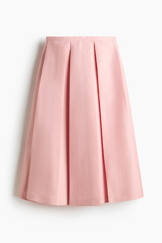 H & M - Pleated Midi Skirt - Pink | H&M (US + CA)