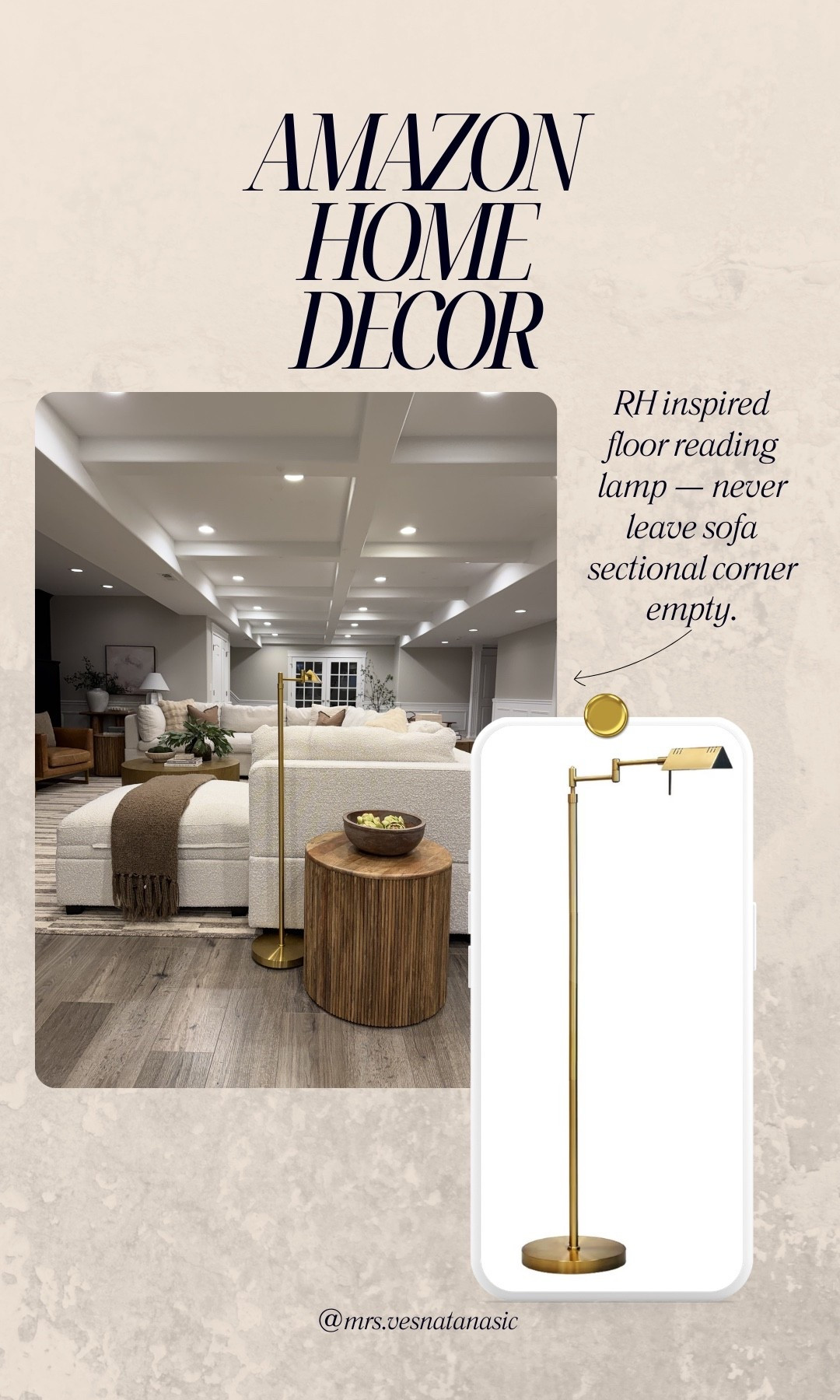 This floor reading lamp is one of my favorite Amazon home finds ✨ It’s inspired by the classic RH style and adds the perfect warm glow next to a sofa or sectional. I love using it to make an empty corner feel intentional and cozy while also adding functional lighting for reading or relaxing in the evenings.


#LTKHome