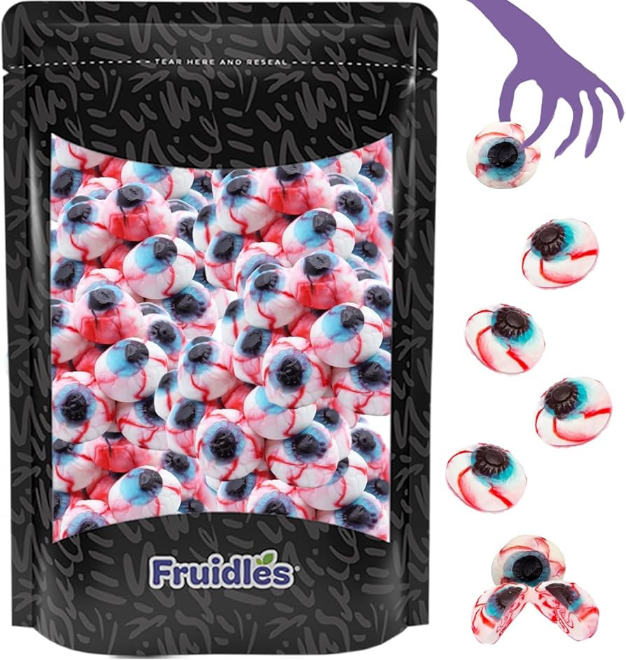 Fruidles Gummy Eyeballs Halloween Candy, Trick-Or-Treat Party Bag Fillers, Party Favor (Half-Poun... | Amazon (US)