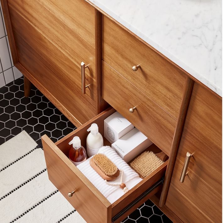 Mid-Century Double Bathroom Vanity (63"–72") | West Elm (US)