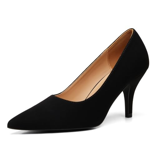 Trary Black Pumps for Women, Black Heels for Women, Close Toed Heels Women, Black Pumps Shoes Kitten Heels Size 6.5 | Amazon (US)