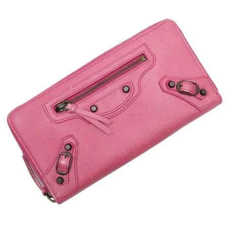 Used Balenciaga BALENCIAGA Round Purse Giant Continental Zip Pink Leather | Walmart (US)