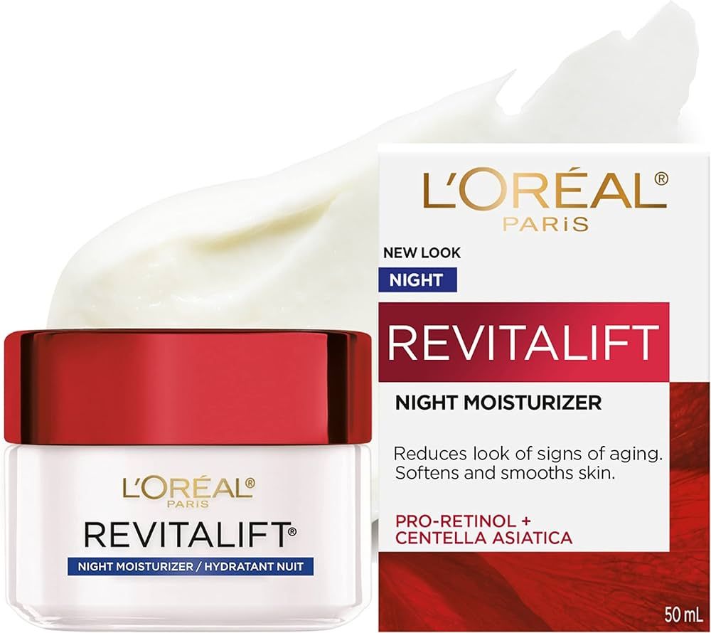 L'Oréal Paris Pro-Retinol + Centella Asiatica Night Cream, Moisturizer for Face, Revitalift, Fig... | Amazon (CA)