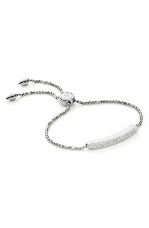Monica Vinader Baja Skinny Pavé Diamond Bracelet in Silver at Nordstrom | Nordstrom
