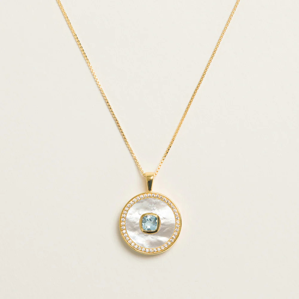 Blue Topaz Mother of Pearl Necklace | Freya Rose | Default Title | Freya Rose