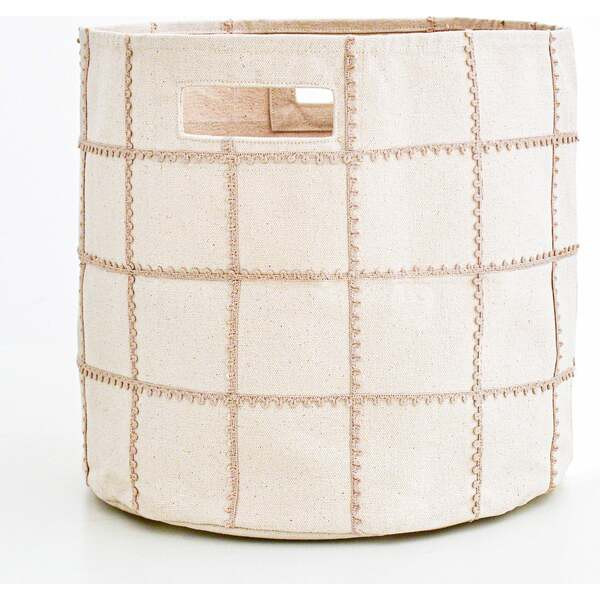Handmade Canvas Storage Basket Lace, Taupe - Makemake Organics Storage | Maisonette | Maisonette