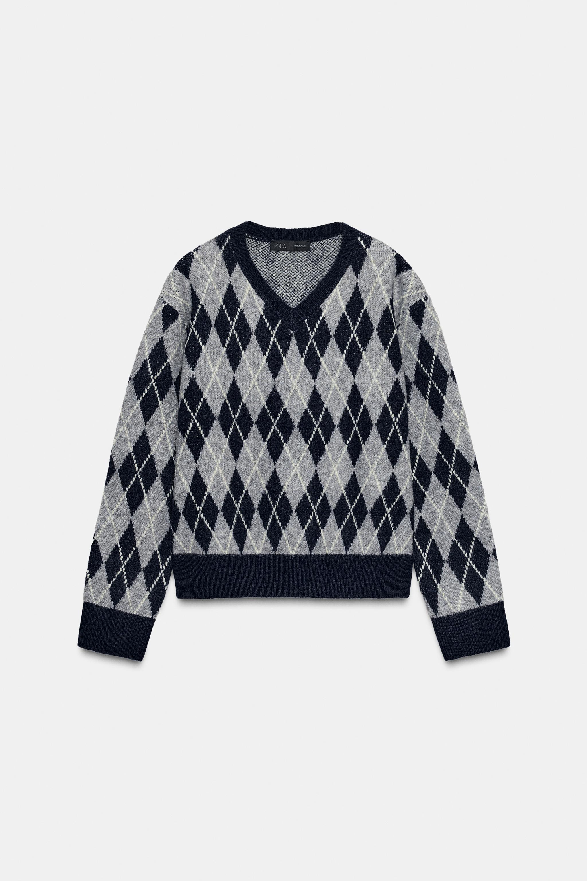TRICOT TRUI MET ARGYLE DESSIN | Zara US