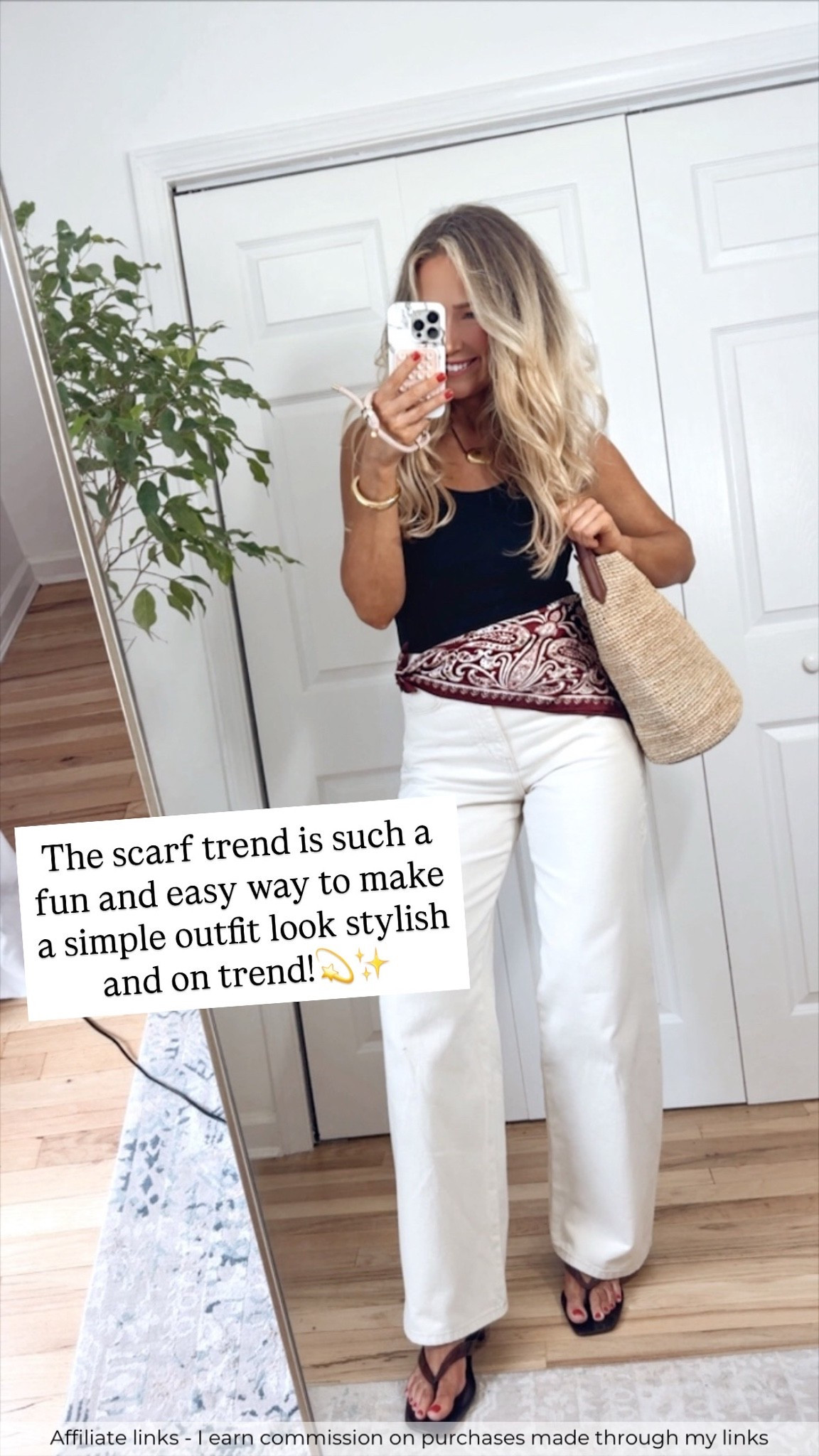 Affiliate links - I earn commission on purchases made through my links 

Scarf trend
Casual summer outfits
Zara ecru jeans
Easy style