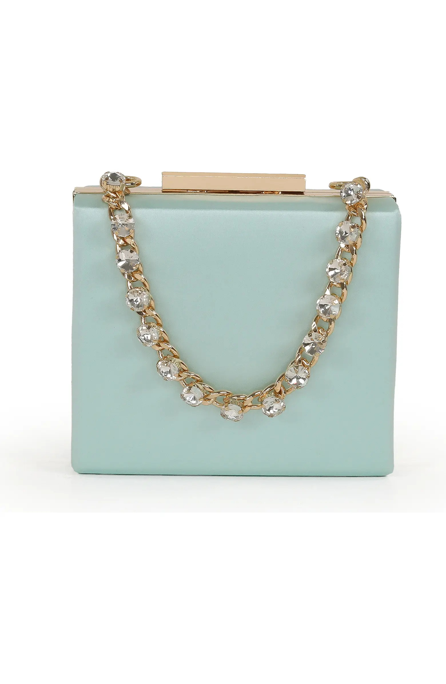 Billie Mini Box Clutch with Rhinestone Chain | Nordstrom