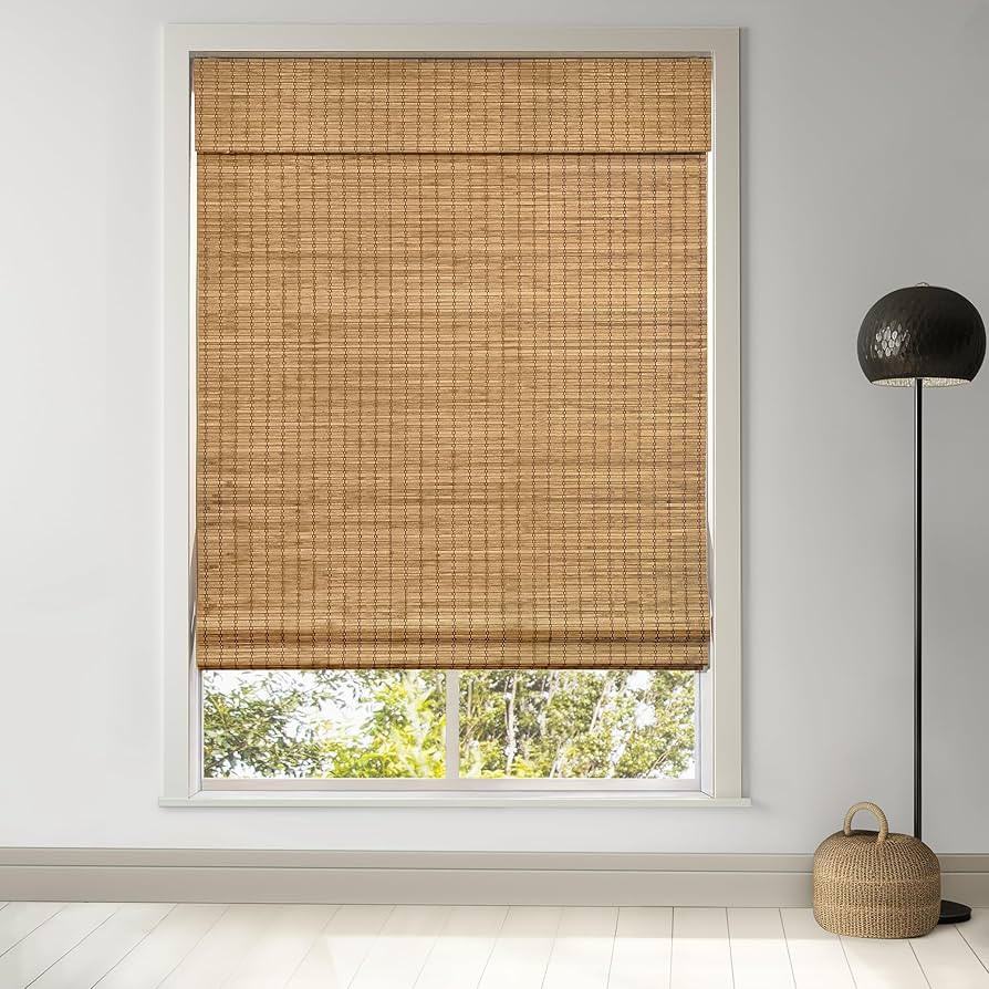 LazBlinds Cordless Bamboo Roman Shades, Privacy Blinds for Interior Windows, Room Darkening Roll ... | Amazon (US)