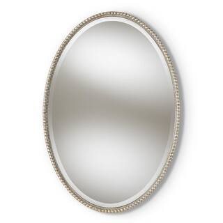 Medium Oval Antique Silver Contemporary Mirror (35 in. H x 24 in. W) | The Home Depot