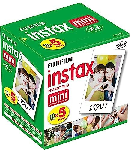 Fujifilm Instax Mini Instant Film, 10 Sheets x 5 Packs (Total 50 Shoots) | Amazon (US)