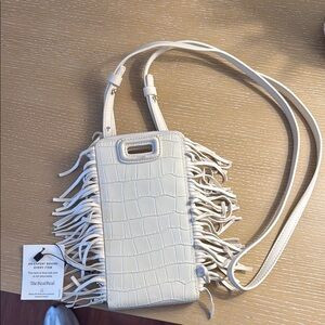 Maje Cream Crossbody Bag with Fringe Detail | Poshmark